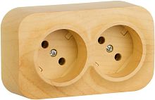 Розетка без заземления накладная Legrand Quteo 2-м. дерево картинка